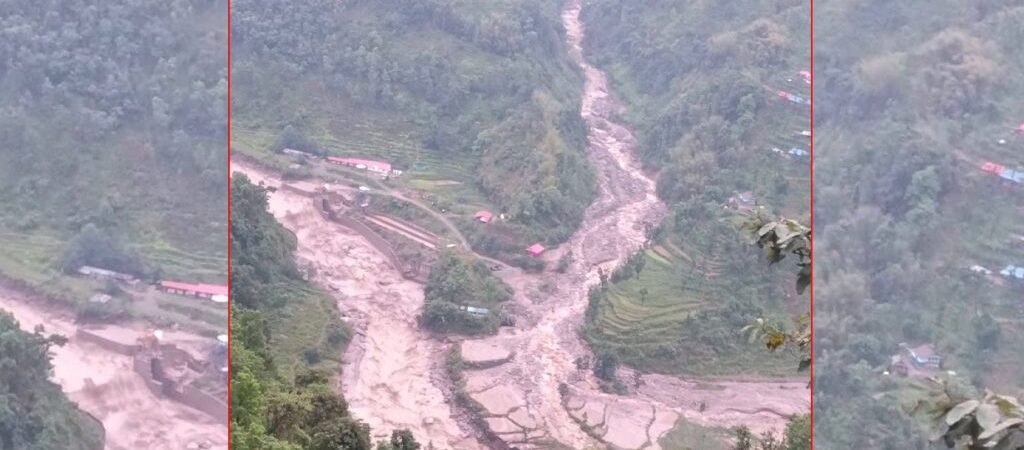 पाँचथरको याङवरकमा बाढी–पहिरोको ठूलो क्षति, मध्यपहाडी लोकमार्ग अवरुद्ध